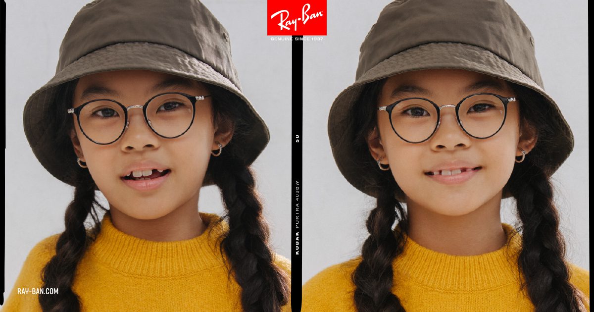 enfant portant des lunettes optiques Ray-Ban LENETA